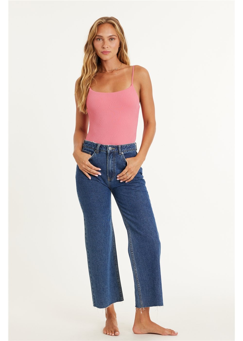 GABI CROP FLARE WOVEN JEAN