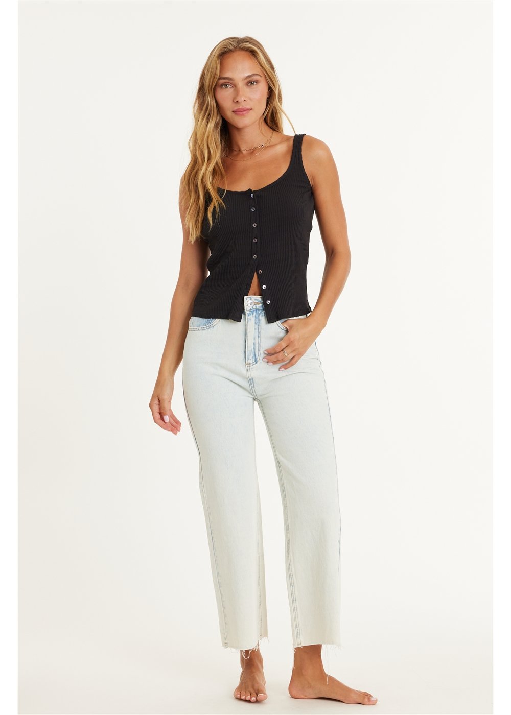 GABI CROP FLARE WOVEN JEAN