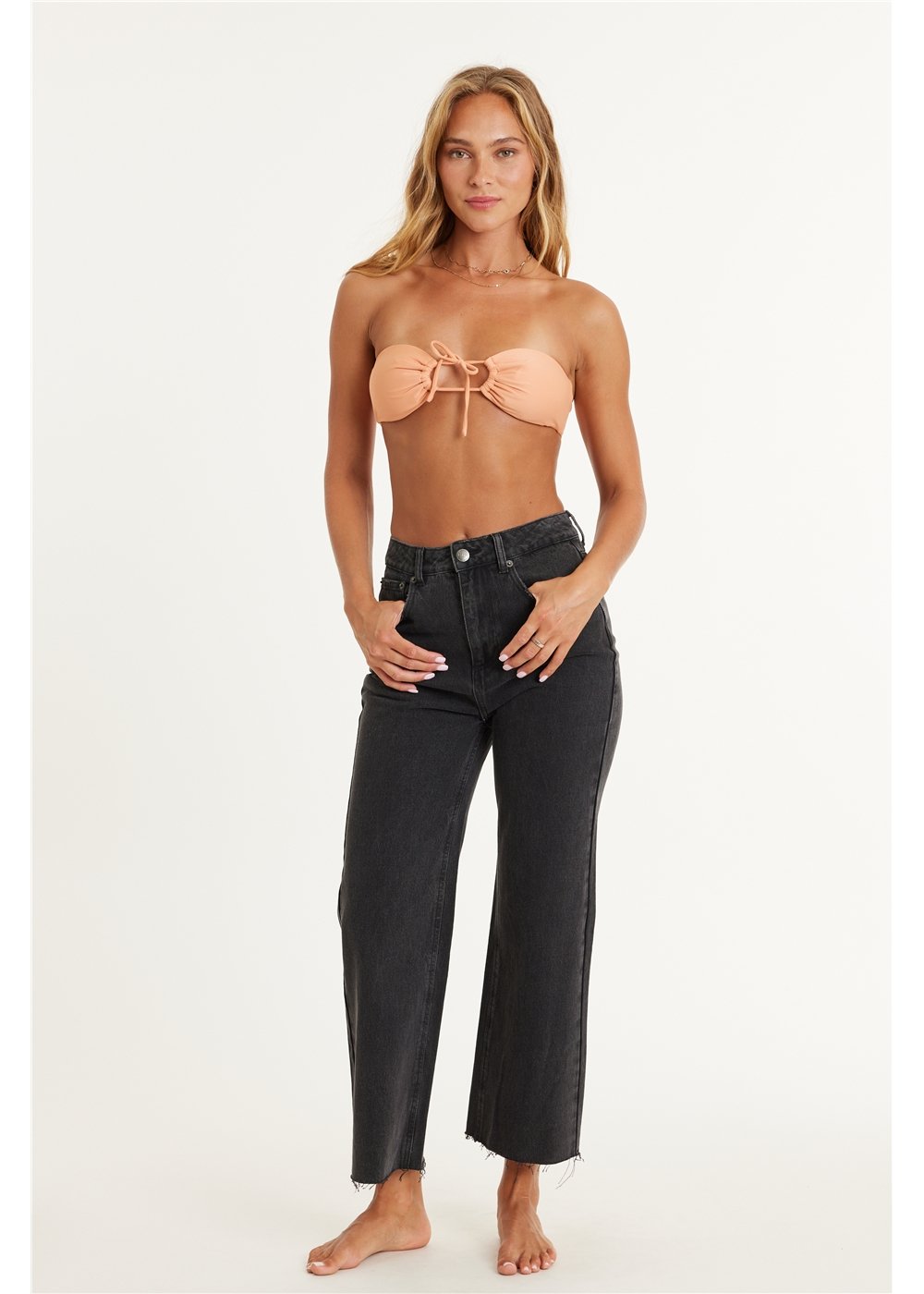 GABI CROP FLARE WOVEN JEAN
