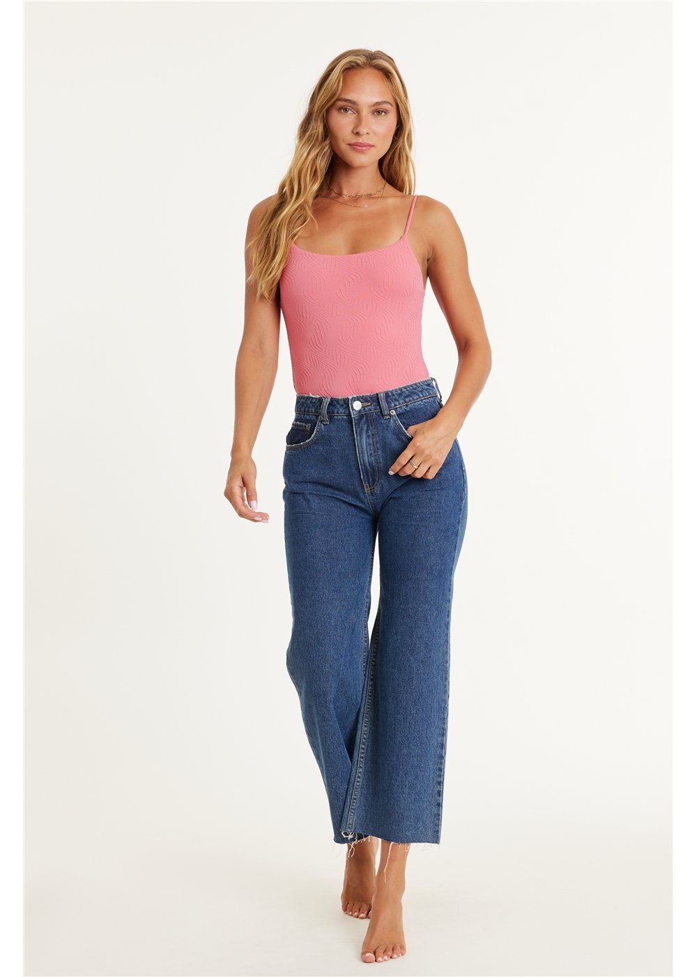 GABI CROP FLARE WOVEN JEAN