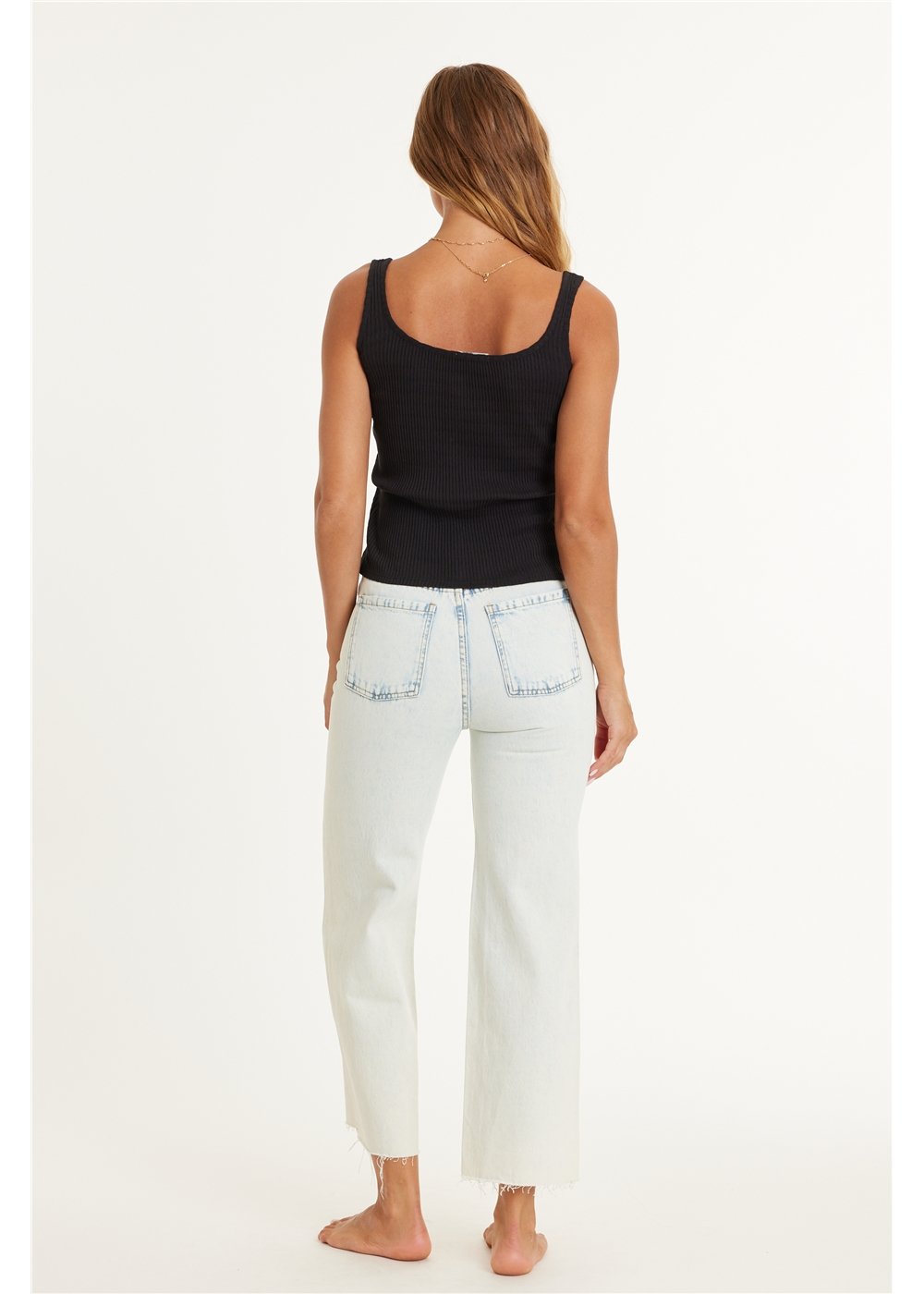 GABI CROP FLARE WOVEN JEAN