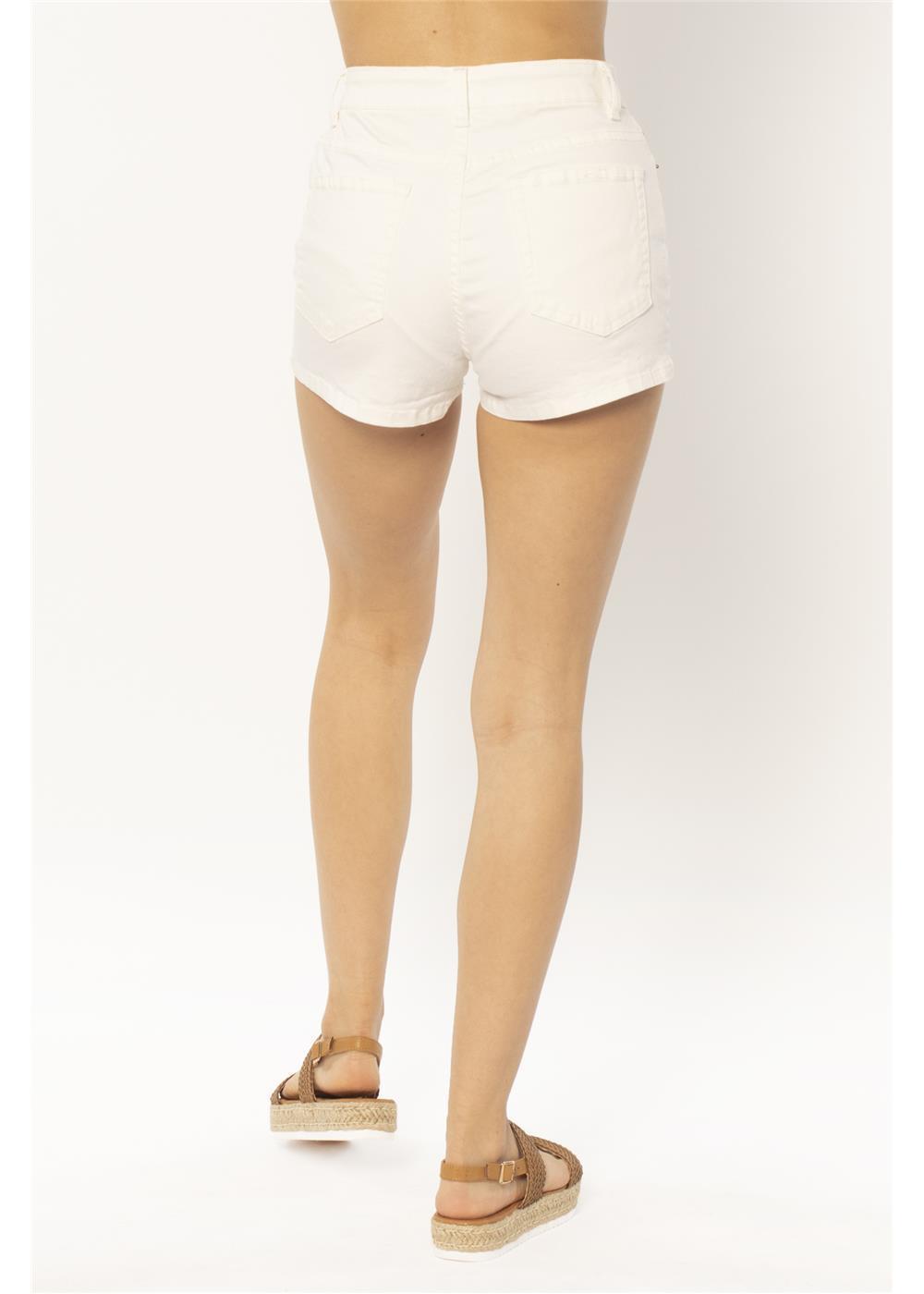 Amuse Society Women's White Alexis Woven Denim Short  Back