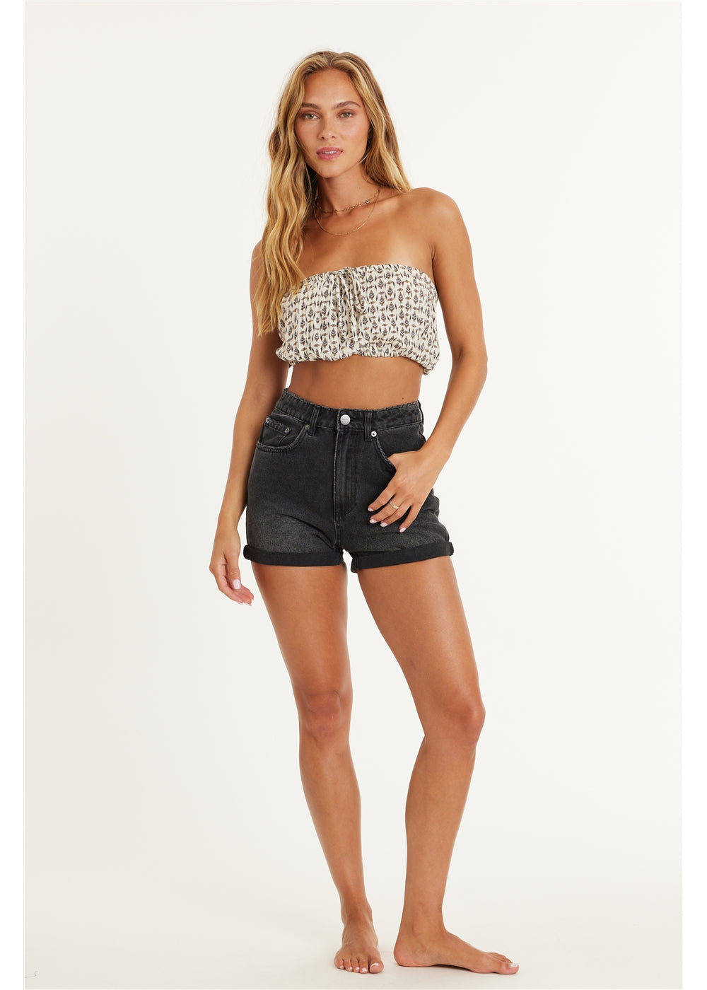 FIONA WOVEN DENIM SHORT