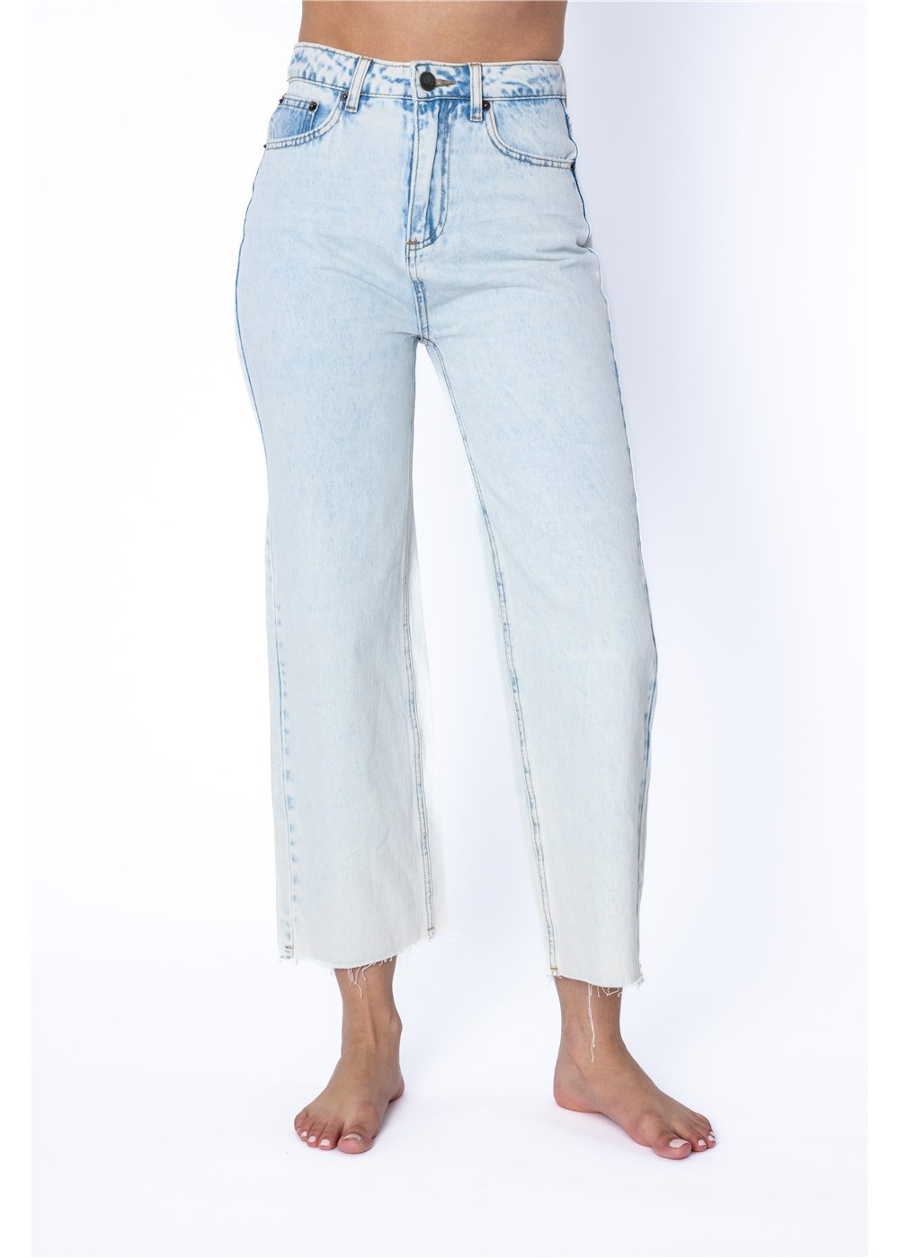 GABI CROP FLARE WVN JEAN