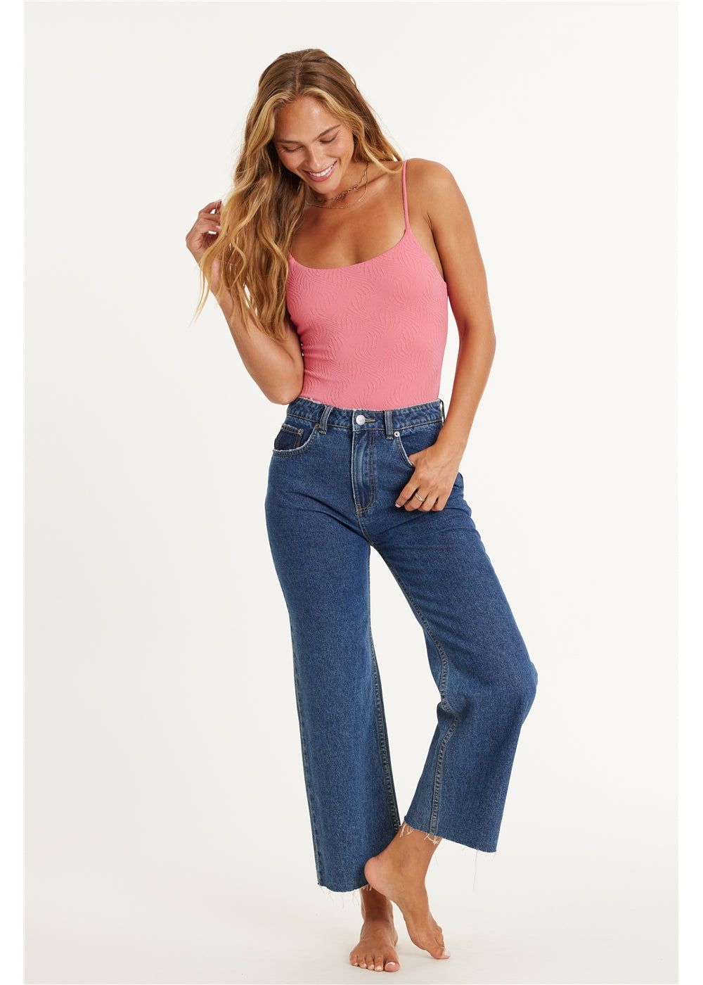 GABI CROP FLARE WOVEN JEAN