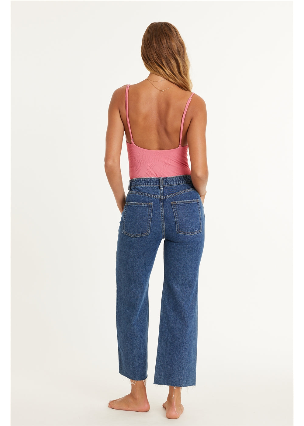 GABI CROP FLARE WOVEN JEAN