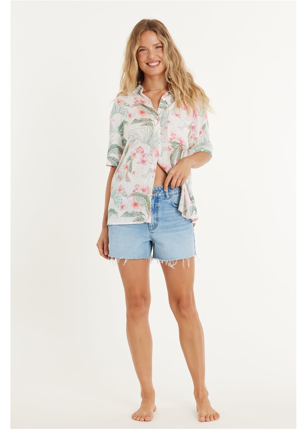 CABANA SHORT SLEEVE WOVEN TOP