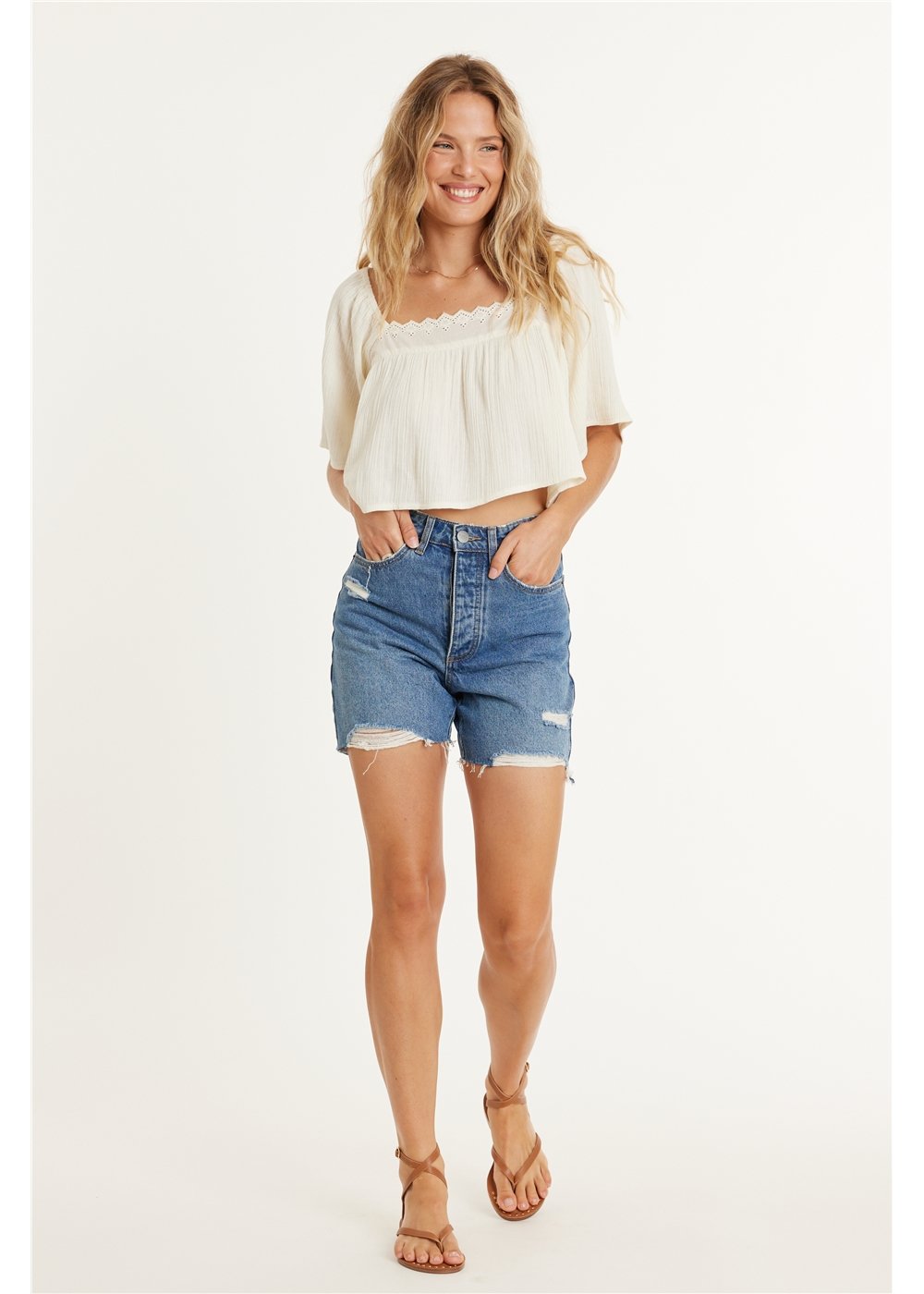 SEA GYPSY SS WOVEN TOP