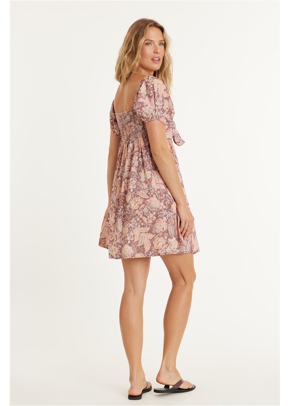 ISLAND FLORAL WOVEN MINI DRESS