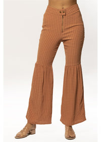 Society Amuse Women's Cinnamon Cantina Woven Pant. Front View on Model.