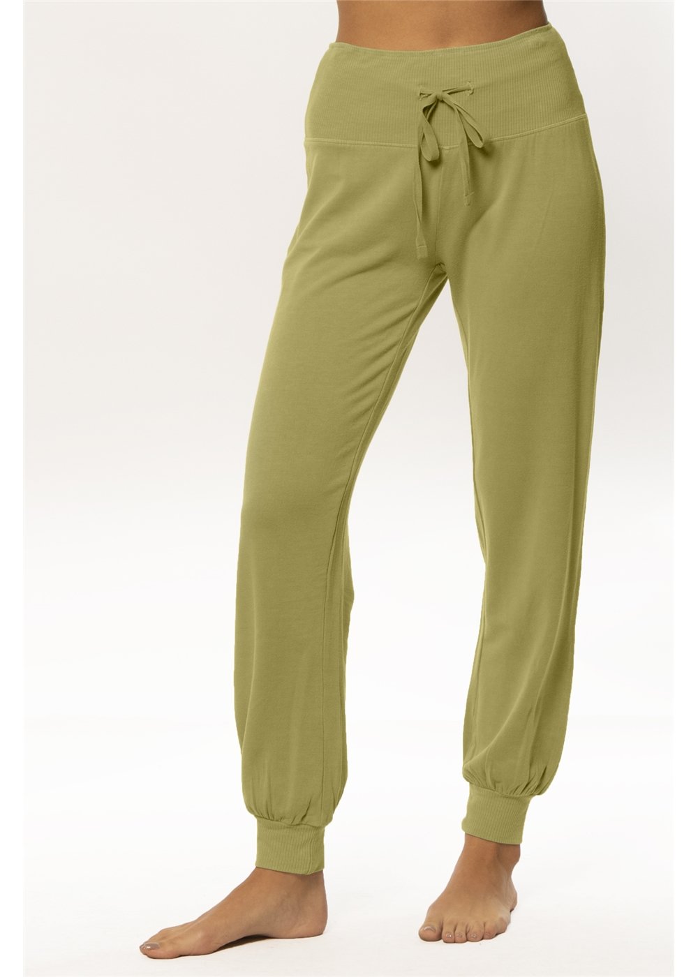Amuse Society Women's Eternity Knit Pant in Cactus. Front View on Model.