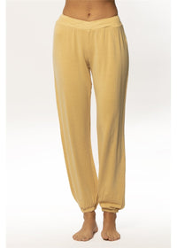 Amuse Society Women's Mia Rose Knit Pant in Marigold. front view