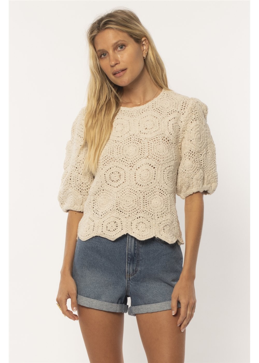 Sunchild Short Sleeve Knit Sweater